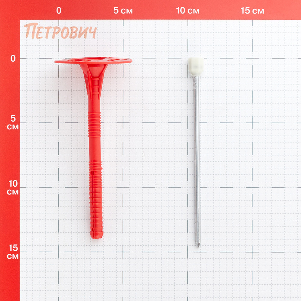Дюбель для теплоизоляции 10х140 мм металлический гвоздь с термоголовкой (60 шт.) Вид№2