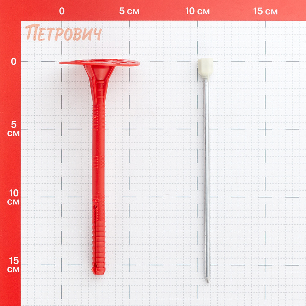 Дюбель для теплоизоляции 10х160 мм металлический гвоздь с термоголовкой (50 шт.) Вид№2