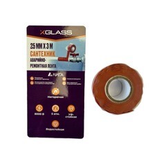 Лента аварийно-ремонтная X-Glass силиконовая 25 мм 3 м красная - фото 3