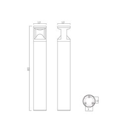 Светильник светодиодный садово-парковый Arte Lamp Istanbul черный 800 мм 4000К 12 Вт IP65 (A6471PA-1BK) - фото 2