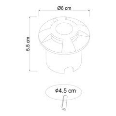 Светильник светодиодный тротуарный встраиваемый Arte Lamp Piazza черный 4200К 1 Вт IP67 (A3221IN-4BK) - фото 2