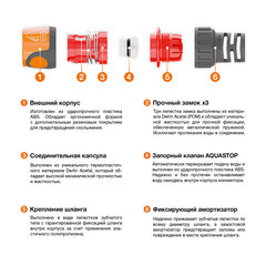 Коннектор 5/8х3/4 для шланга Daewoo пластиковый с аквастопом (DWC 2519) - фото 2