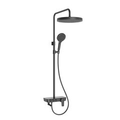 Душевая система Corsa Deco QX с верхним душем с лейкой с изливом черная матовая (SSFQX320SB) - фото 12