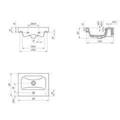 Раковина для тумбы Cersanit Moduo Slim 50 см (S-UM-MOD50SL/1) - фото 2