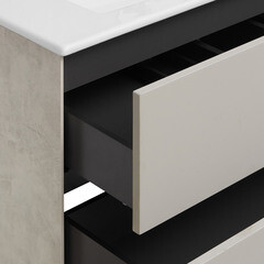 Тумба под раковину Aquaton Сохо 75 см подвесная слэйт/галька серая (1A258101AJ9A0) - фото 7