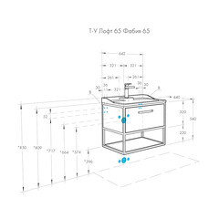 Тумба под раковину Aquaton Лофт Фабрик 65 см подвесная дуб эндгрейн (1A242301LTDU0) - фото 7