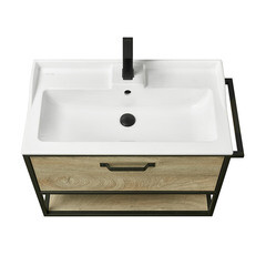 Тумба под раковину Aquaton Лофт Фабрик 80 см подвесная дуб эндгрейн (1A242401LTDU0) - фото 5