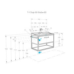 Тумба под раковину Aquaton Лофт Фабрик 80 см подвесная дуб эндгрейн (1A242401LTDU0) - фото 3