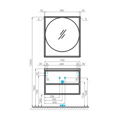 Тумба под раковину Aquaton Лофт Фабрик 80 см подвесная дуб эндгрейн (1A242401LTDU0) - фото 2