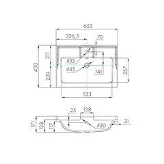 Раковина для тумбы Aquaton Фабиа 65 см (1A708731FB010) - фото 2