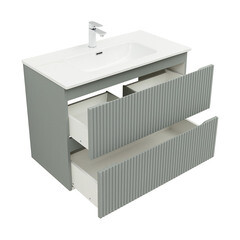 Тумба под раковину Акванет Джейн 90 см подвесная мисти грин (00335435) - фото 4