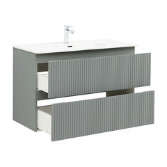 Тумба под раковину Акванет Джейн 100 см подвесная мисти грин (00335436) - фото 10