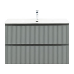 Тумба под раковину Акванет Джейн 100 см подвесная мисти грин (00335436) - фото 9