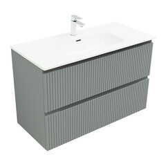 Тумба под раковину Акванет Джейн 100 см подвесная мисти грин (00335436) - фото 5