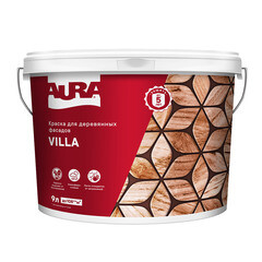 Краска фасадная по дереву Aura Villa акриловая база А белая 9 л - фото 1