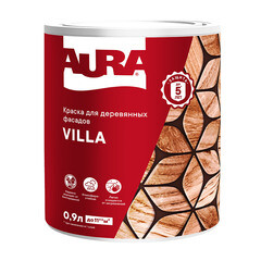 Краска фасадная по дереву Aura Villa акриловая база TR бесцветная 0,9 л - фото 1