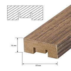 Декоративная рейка МДФ 50х16х2700 мм грецкий орех Стильный Дом - фото 2