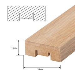 Декоративная рейка МДФ 50х16х2700 мм скандинавский дуб Стильный Дом - фото 2