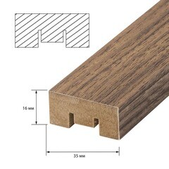 Декоративная рейка МДФ 35х16х2700 мм грецкий орех Стильный Дом - фото 2