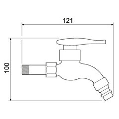 Кран для холодной воды водоразборный РМС нержавеющая сталь однорычажный (SL79-270) - фото 4