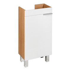 Тумба под раковину АСБ-Мебель Альба 40 см напольная белая/дуб янтарный (11676) - фото 1