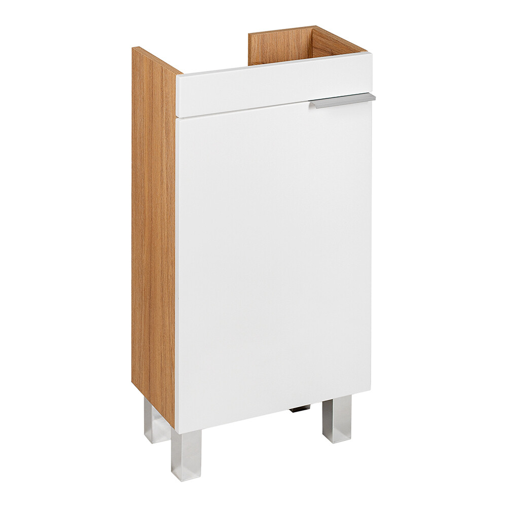 Изображение товара Тумба под раковину АСБ-Мебель Альба 40 см напольная белая/дуб янтарный