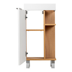 Тумба под раковину АСБ-Мебель Альба 40 см напольная белая/дуб янтарный (11676) - фото 3