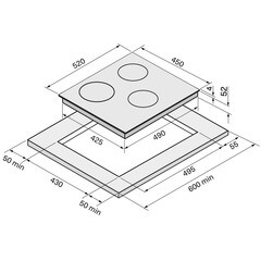 Варочная панель индукционная Krona Ombra 45 3 конфорки черная - фото 2