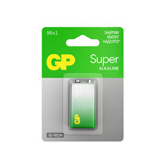 Изображение товара Батарейка GP Batteries Super Алкалин крона 6LR61/6F22 9 В (1 шт.) (GP 1604AA21-5CRSBC1)