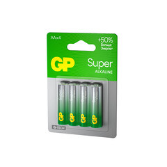 Батарейка GP Batteries Super Алкалин AA пальчиковая LR6 1,5 В (4 шт.) (GP 15AA21-2CRSBC4) - фото 10