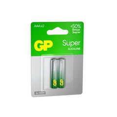 Батарейка GP Batteries Super Алкалин AAA мизинчиковая LR03 1,5 В (2 шт.) (GP 24AA21-2CRSBC2) - фото 11