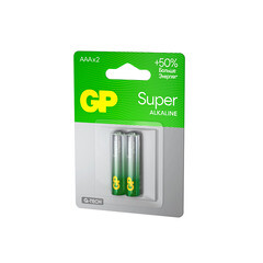 Батарейка GP Batteries Super Алкалин AAA мизинчиковая LR03 1,5 В (2 шт.) (GP 24AA21-2CRSBC2) - фото 10