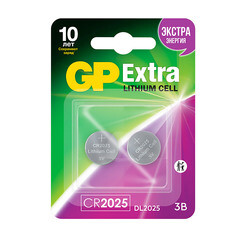 Изображение товара Батарейка GP Batteries Extra Литий таблетка CR2025 3 В (2 шт.) (GP CR2025X-2CR2)