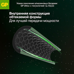 Батарейка GP Batteries Ultra+ Алкалин AAA мизинчиковая LR03 1,5 В (4 шт.) (GP 24AUPA21-2CRSB4) - фото 7