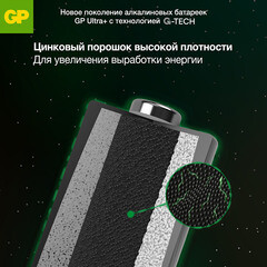 Батарейка GP Batteries Ultra+ Алкалин AAA мизинчиковая LR03 1,5 В (4 шт.) (GP 24AUPA21-2CRSB4) - фото 5