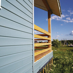 Сайдинг Альта-Профиль Премиум Брус 3000х250 мм серо-голубой - фото 10