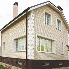 Панель фасадная Альта-Профиль Фагот Эко 1020х430 мм кремовая - фото 3