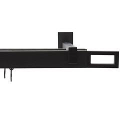 Карниз настенный металлический двухрядный профильный Хай-тек 240 см черный (170.578) - фото 3