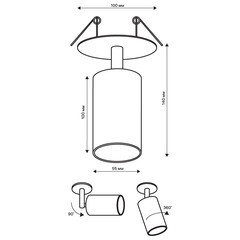 Светильник встраиваемый GU10 поворотный черный 40 Вт IP20 Ritter Artin (59967 8) - фото 3