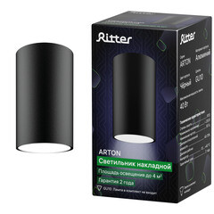 Светильник потолочный Ritter Arton GU10 40 Вт 4 кв.м черный IP20 (59951 7) - фото 2