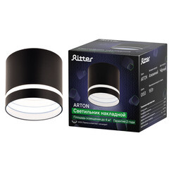 Светильник потолочный Ritter Arton GX53 16 Вт 4 кв.м черный IP20 (59943 2) - фото 2