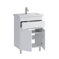 Комплект тумба с раковиной Sanstar Модена 60 см напольная белая (223.1-1.4.1.К) - фото 7