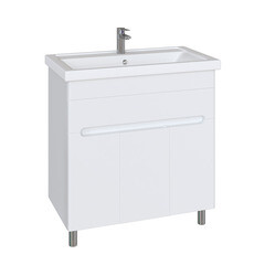 Изображение товара Комплект тумба с раковиной Sanstar Модена 80 см напольная белая (225.1-1.4.1.КФОС)