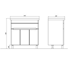 Комплект тумба с раковиной Sanstar Модена 80 см напольная белая (225.1-1.4.1.КФОС) - фото 3