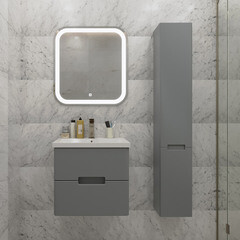 Комплект тумба с раковиной Sanstar Noche 60 см подвесная графит софт (422.1-1.4.1.ККОМ) - фото 6