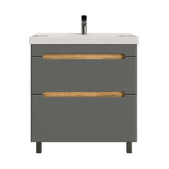 Комплект тумба с раковиной Sanstar Diva 70 см напольная дуб вотан/графит софт (459.1-1.4.1.ККОМ) - фото 8