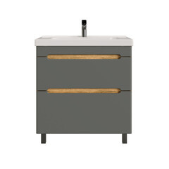 Комплект тумба с раковиной Sanstar Diva 80 см напольная дуб вотан/графит софт (460.1-1.4.1.ККОМ) - фото 8