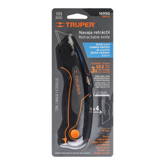 Нож строительный Truper 20 мм с трапециевидным выдвижным лезвием двухкомпонентный корпус с винтовым фиксатором - фото 5