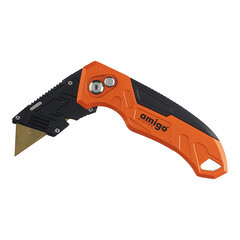 Изображение товара Нож строительный Amigo 20 мм с трапециевидным выдвижным лезвием двухкомпонентный корпус