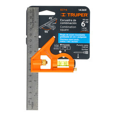 Угольник строительный Truper 180 мм с уровнем стальной - фото 5